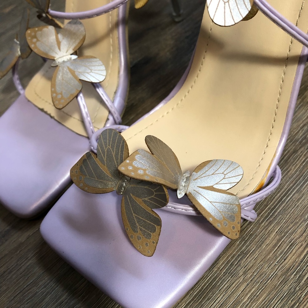 Lavender Butterfly Embellished Heels - Picture 8 of 15